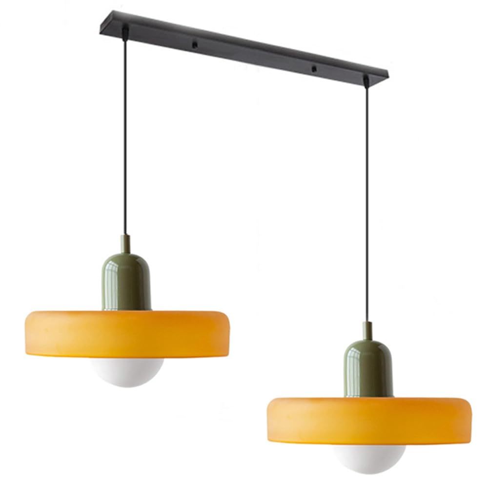 2 Heads Modern Bauhaus Glass Pendant Light -Homdiy