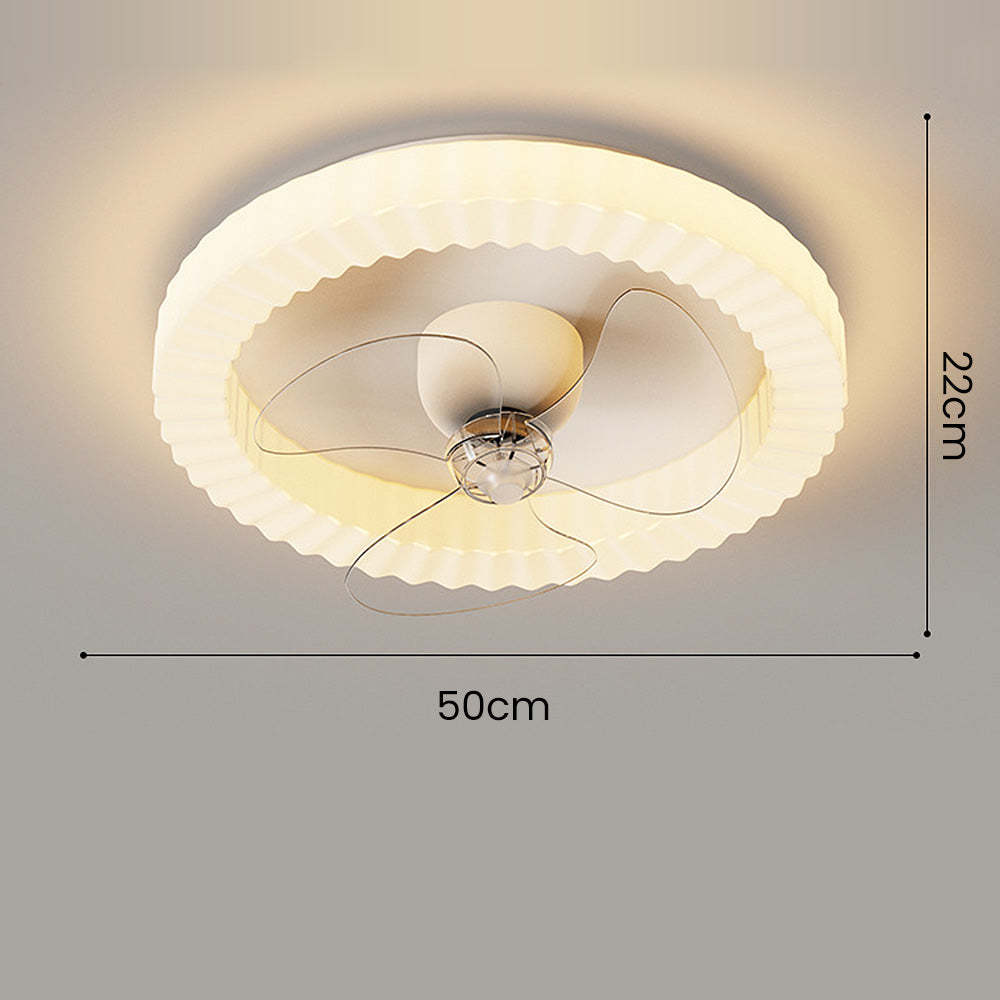 White Round Design Ceiling Fan With LED Lighting