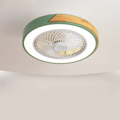 Modern Simple Round Iron Ceiling Fans With LED Lights