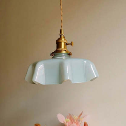 Modern Romantic Glass Ribbon Edge Pendant Light