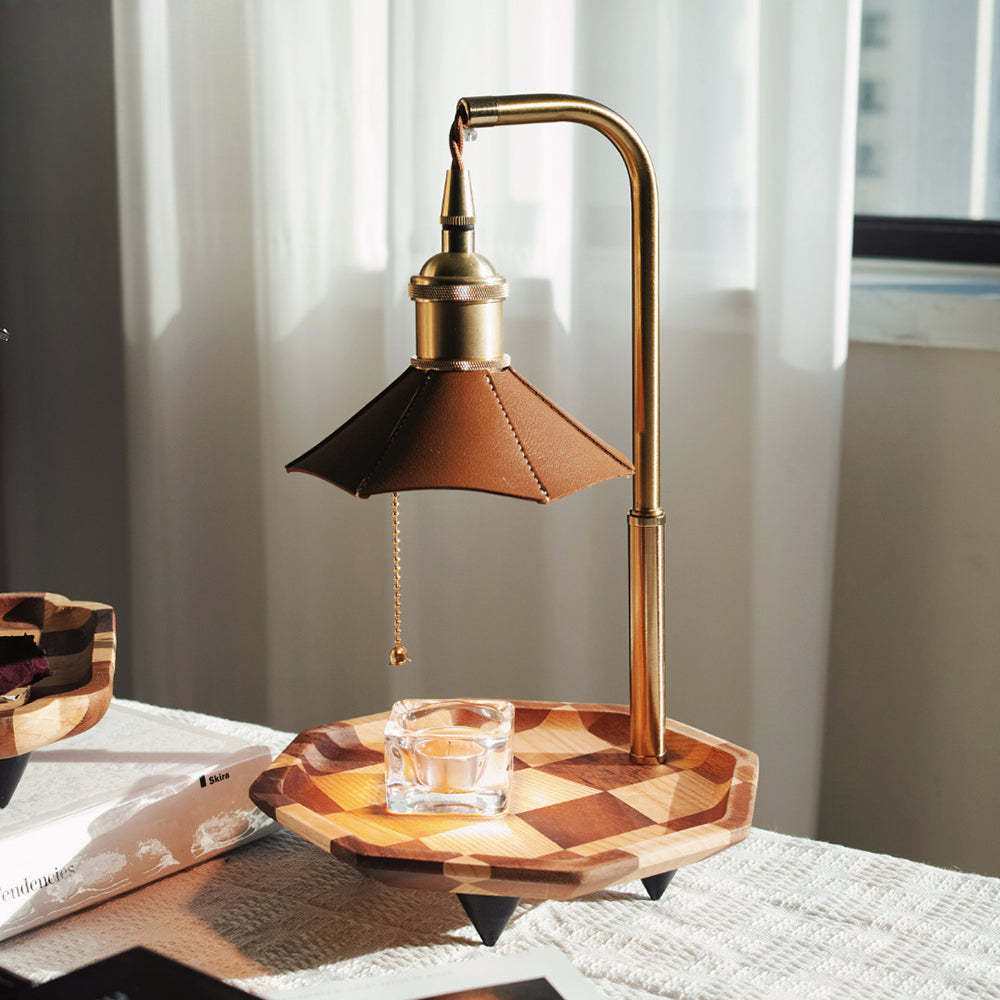 Wood Vintage Decorative Candle Warmer Lamp