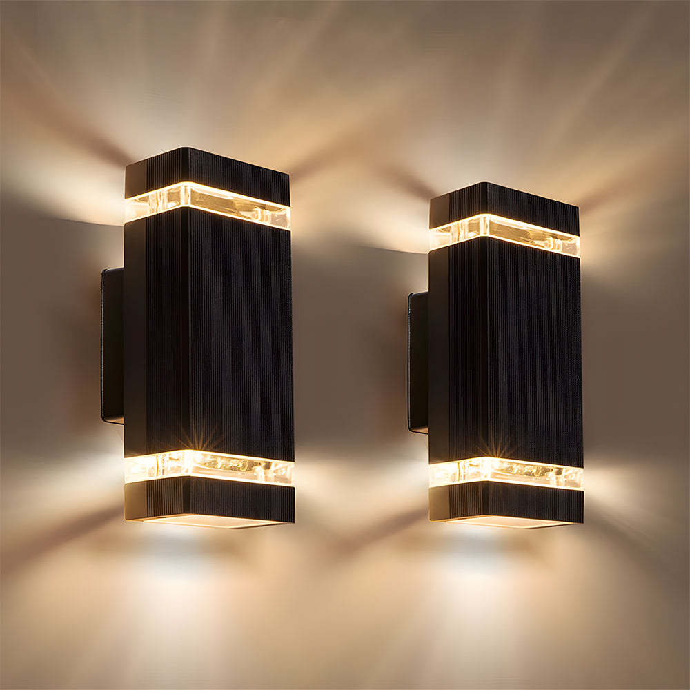 Nordic Elegant Textured Black Aluminum Rustproof Outdoor Wall Lights for Garden Patio