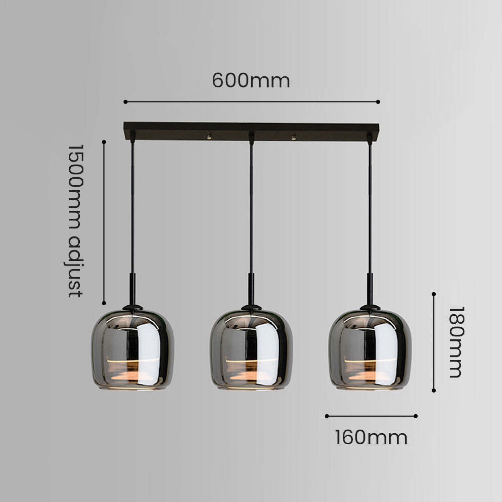 Simple Multi-Head Designer Grey Nordic Kitchen Pendant Light