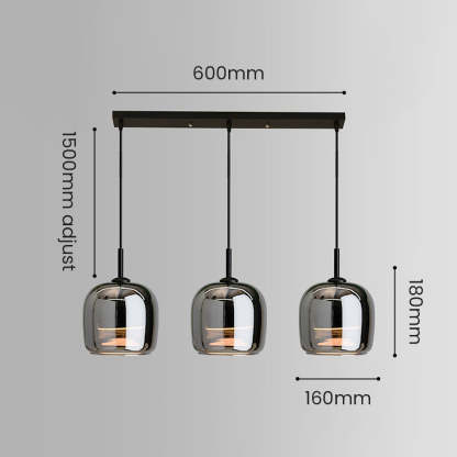 Simple Multi-Head Designer Grey Nordic Kitchen Pendant Light