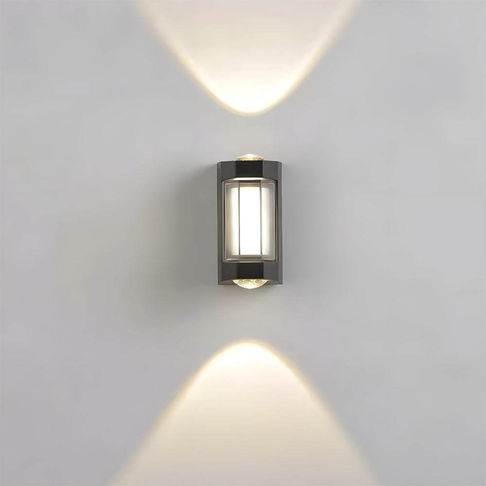 LED Waterproof Up and Down Black Outdoor Wall Lighting