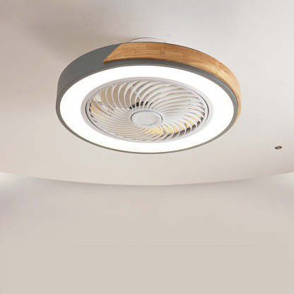 Modern Simple Round Iron Ceiling Fans With LED Lights