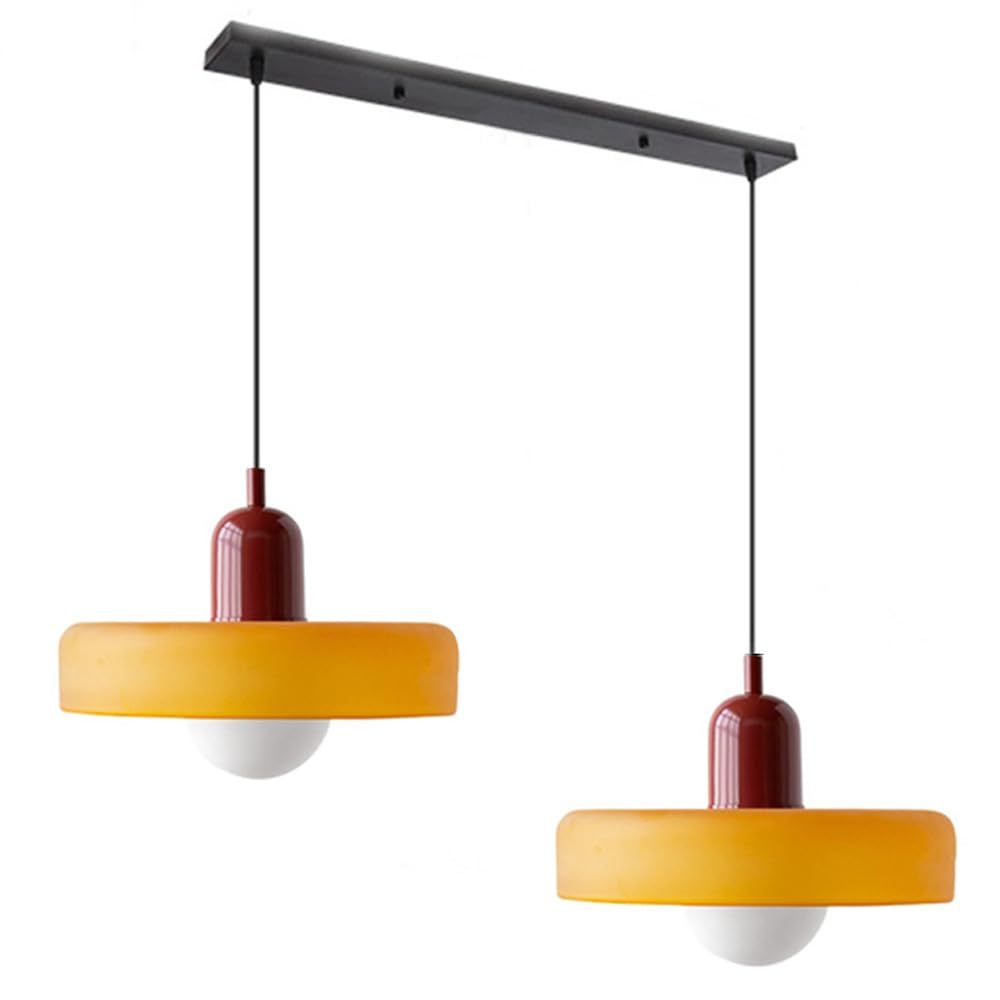 2 Heads Modern Bauhaus Glass Pendant Light -Homdiy