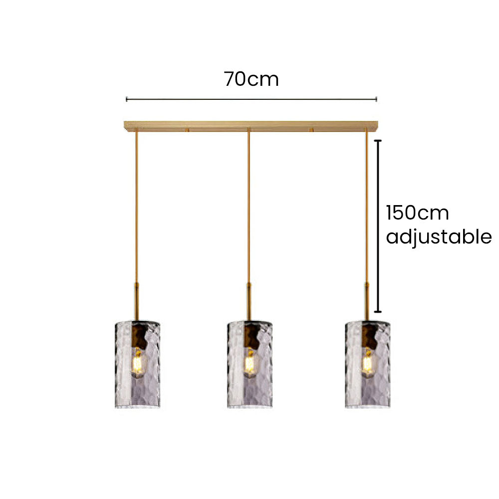 Modern Glass Clear Amber Pendant Light For Kitchen Island