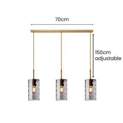 Modern Glass Clear Amber Pendant Light For Kitchen Island
