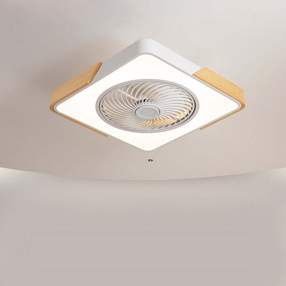 Modern Simple Round Iron Ceiling Fans With LED Lights