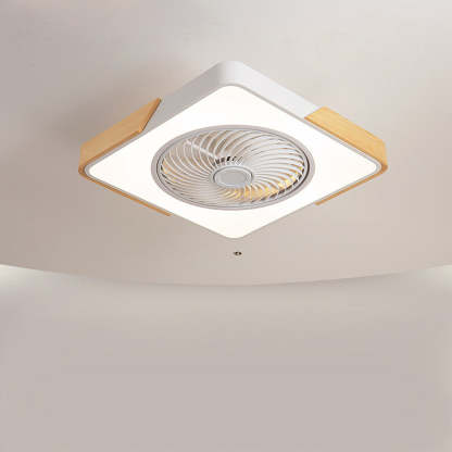 Modern Simple Round Iron Ceiling Fans With LED Lights