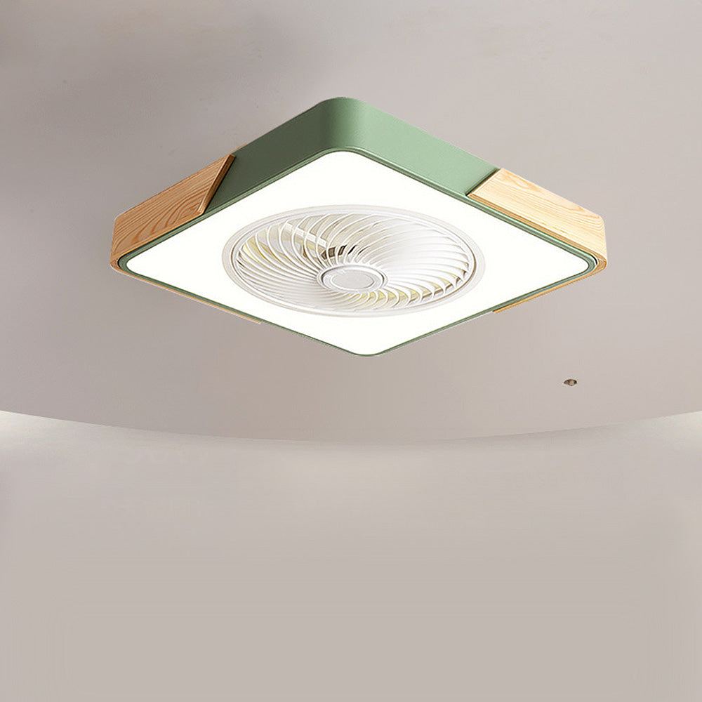 Modern Simple Round Iron Ceiling Fans With LED Lights