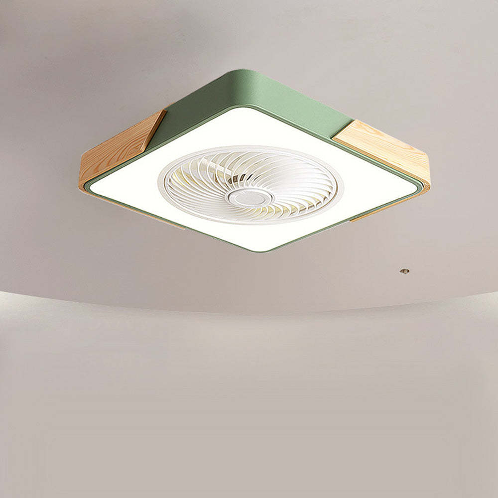 Modern Simple Round Iron Ceiling Fans With LED Lights