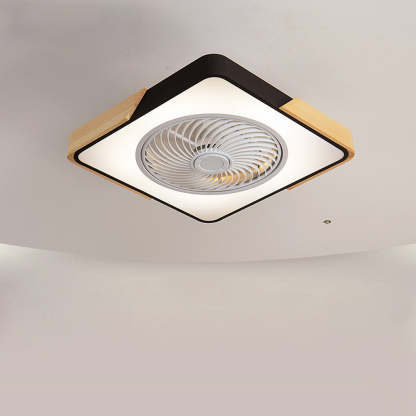 Modern Simple Round Iron Ceiling Fans With LED Lights