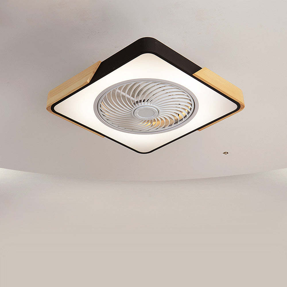 Modern Simple Round Iron Ceiling Fans With LED Lights