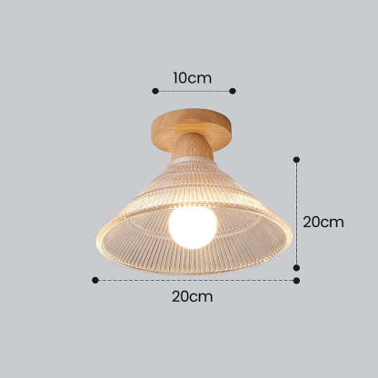 Vintage Wood Glass Ceiling Lights For Hallway