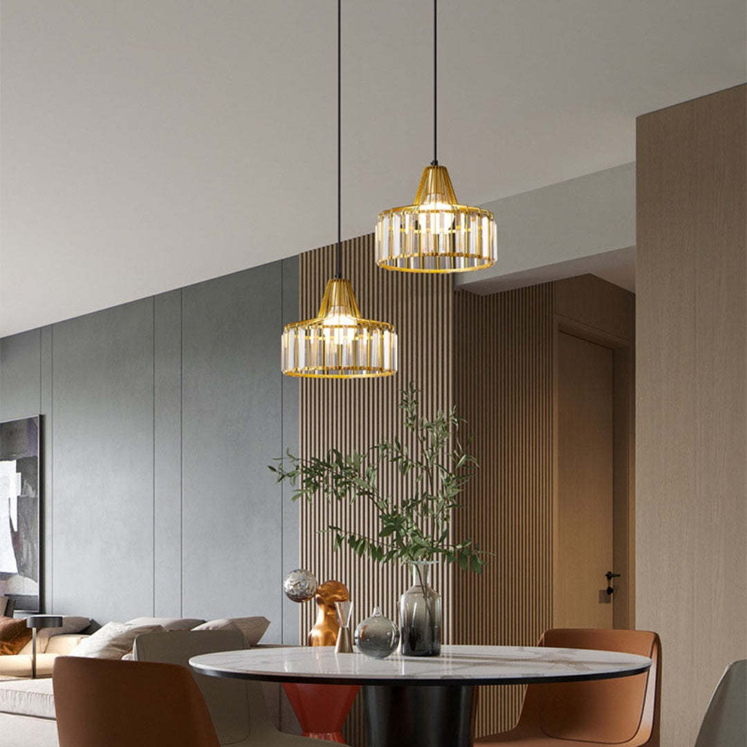 Modern Black Simple Crystal Pendant Light