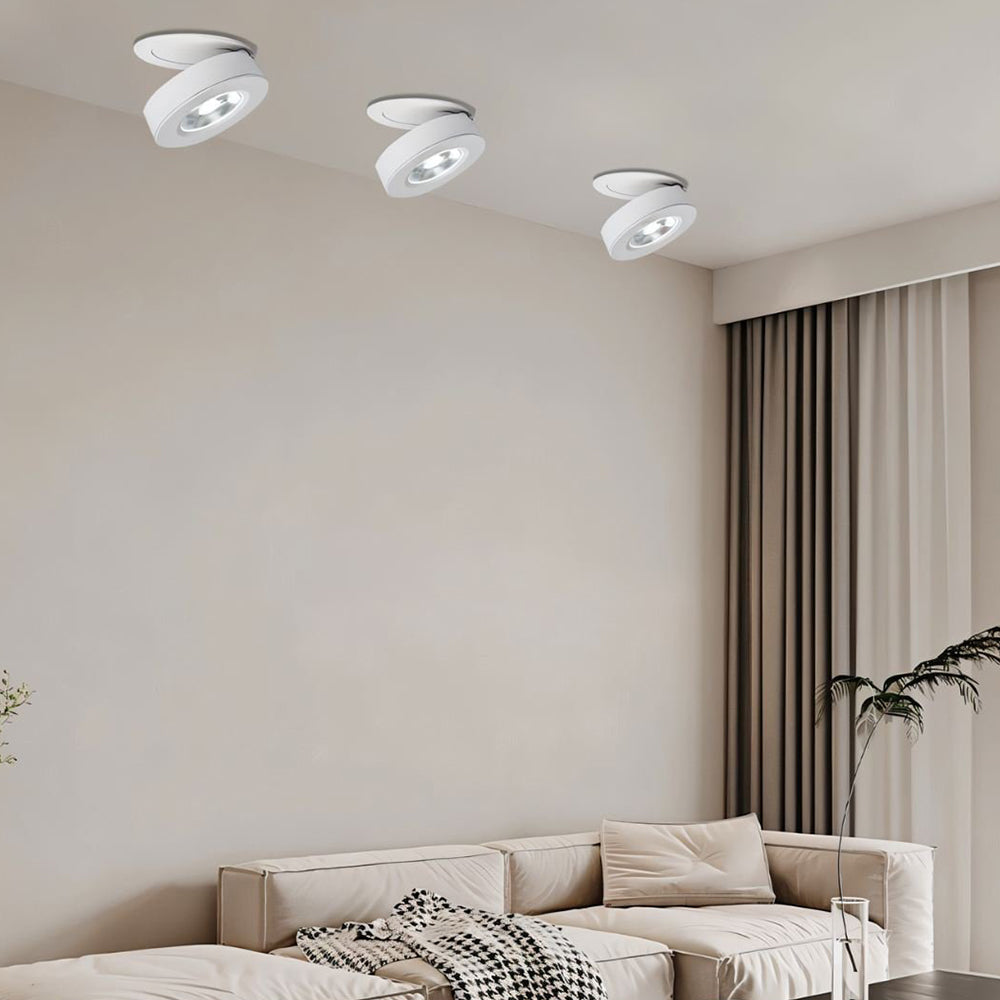 360° Rotatable Compact Round Aluminum LED Ceiling Downlights For Hallway