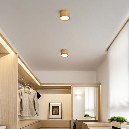 Simple Wood Round LED Hallway Downlight