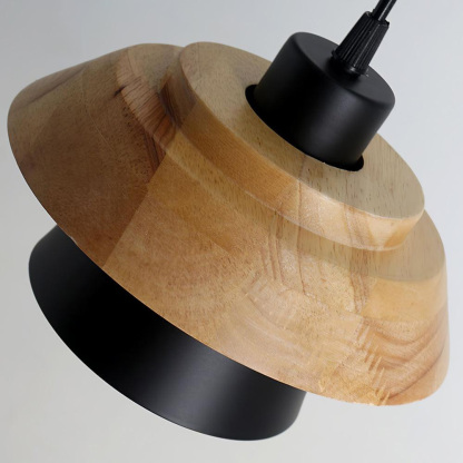 Minimalist Rustic Wood Round Pendant Lights