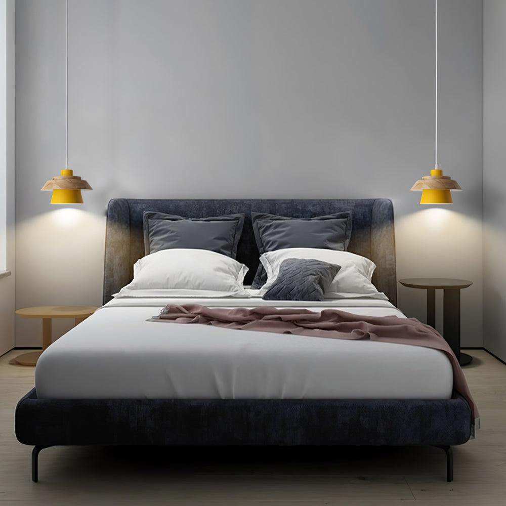 Minimalist Rustic Wood Round Pendant Lights