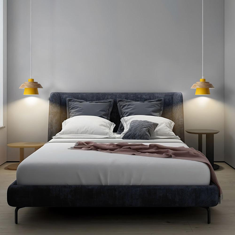 Minimalist Rustic Wood Round Pendant Lights