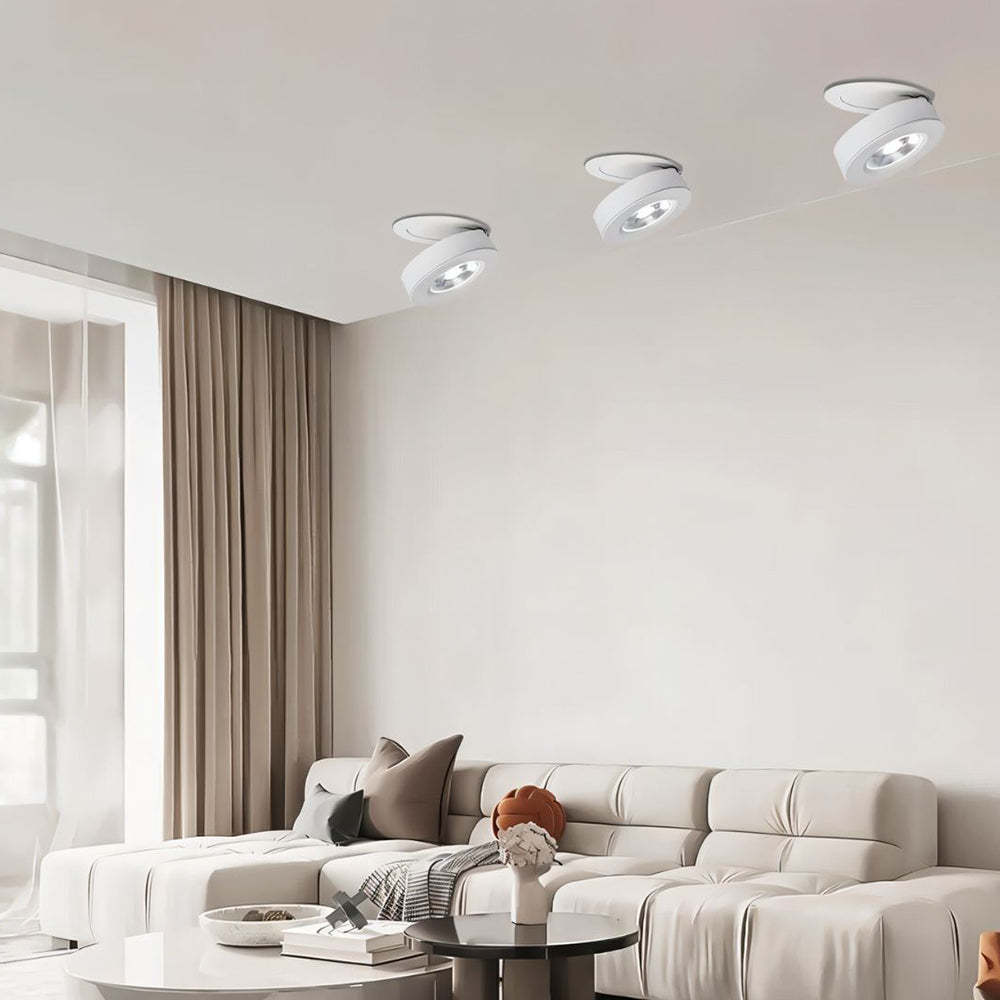 360° Rotatable Compact Round Aluminum LED Ceiling Downlights For Hallway
