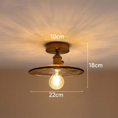Vintage Amber Glass Multi-Style Semi-Flush Ceiling Light
