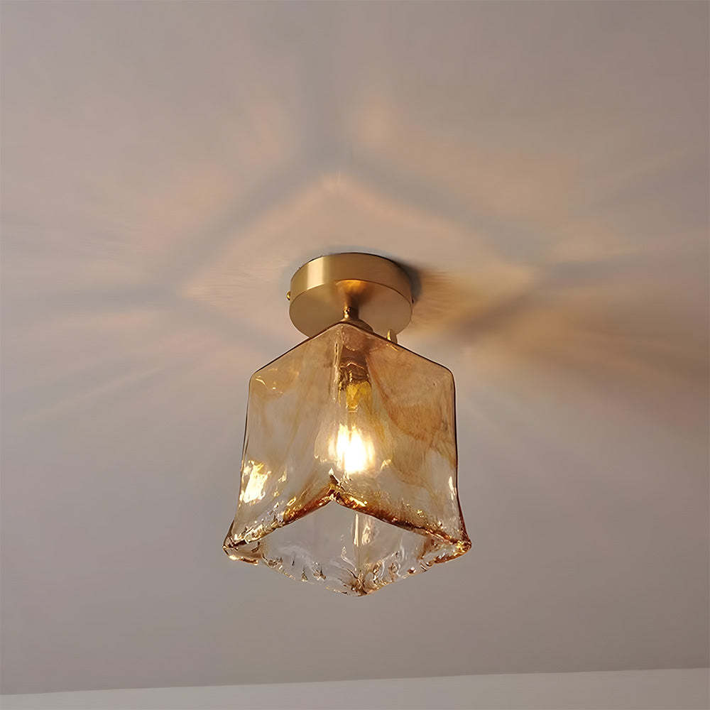 Ceiling light for living room-vintage, amber glass | Lampsmodern UK