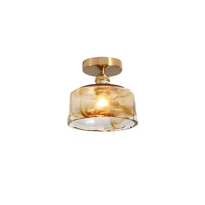 Vintage Amber Glass Multi-Style Semi-Flush Ceiling Light