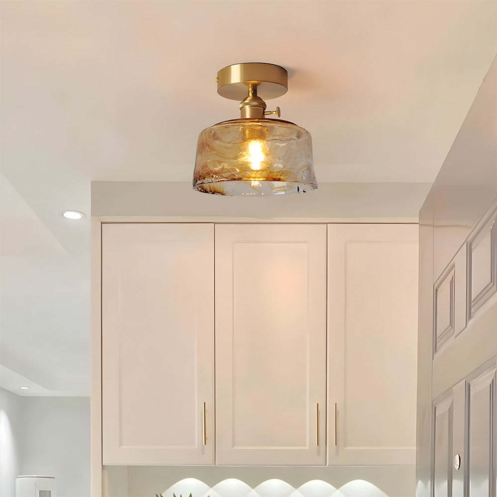 Ceiling light for living room-vintage, amber glass | Lampsmodern UK