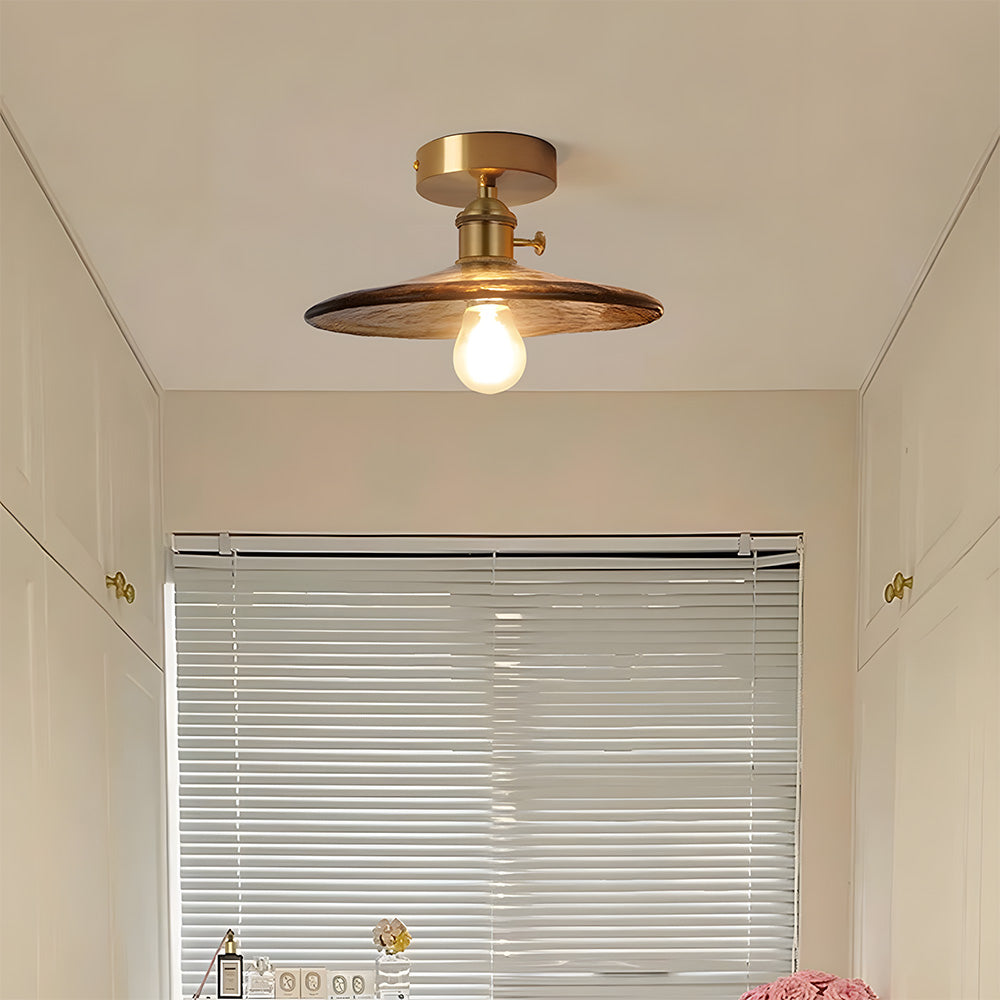 Vintage Amber Glass Multi-Style Semi-Flush Ceiling Light