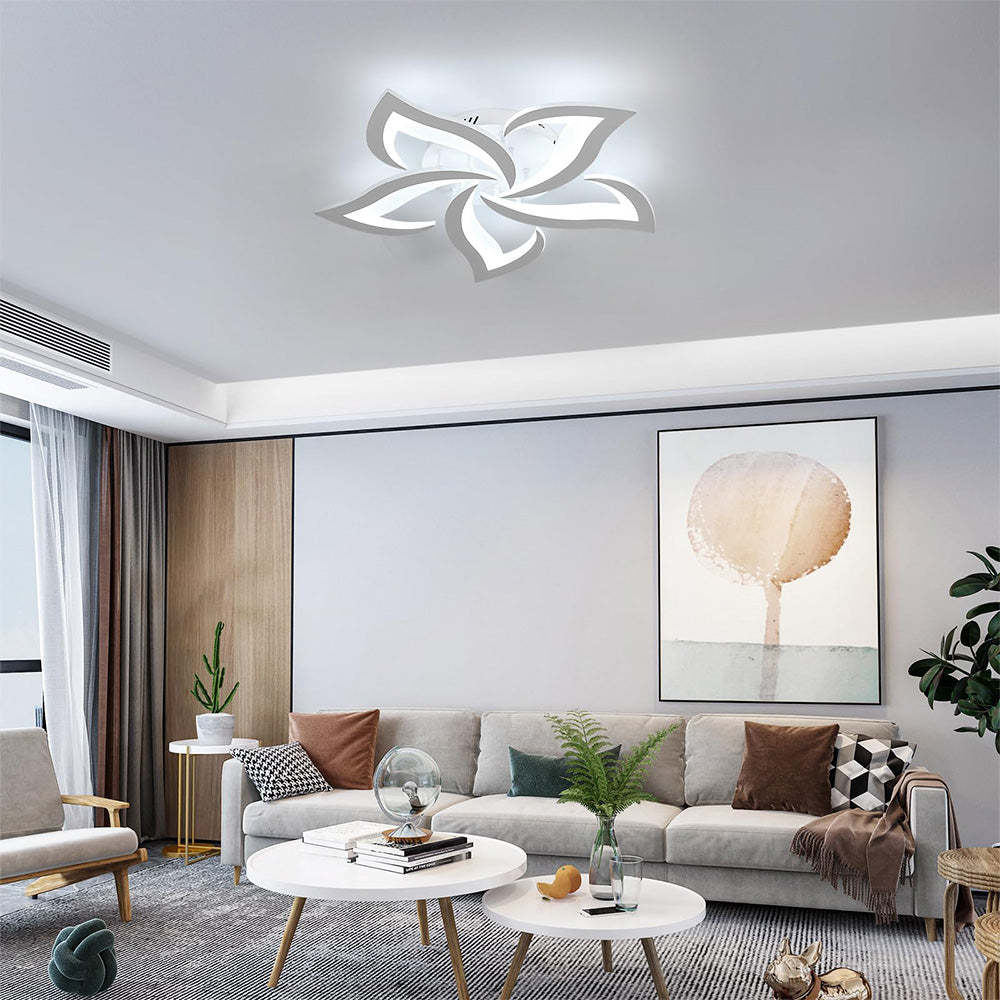 Modern Flower Shape Iron LED Ceiling Light For Bedroom