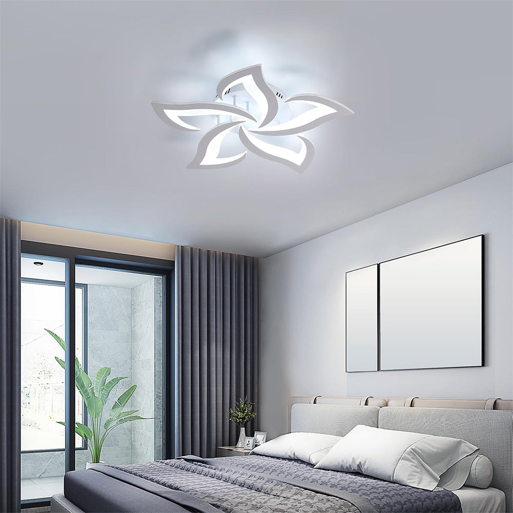 Modern Flower Shape Iron LED Ceiling Light For Bedroom