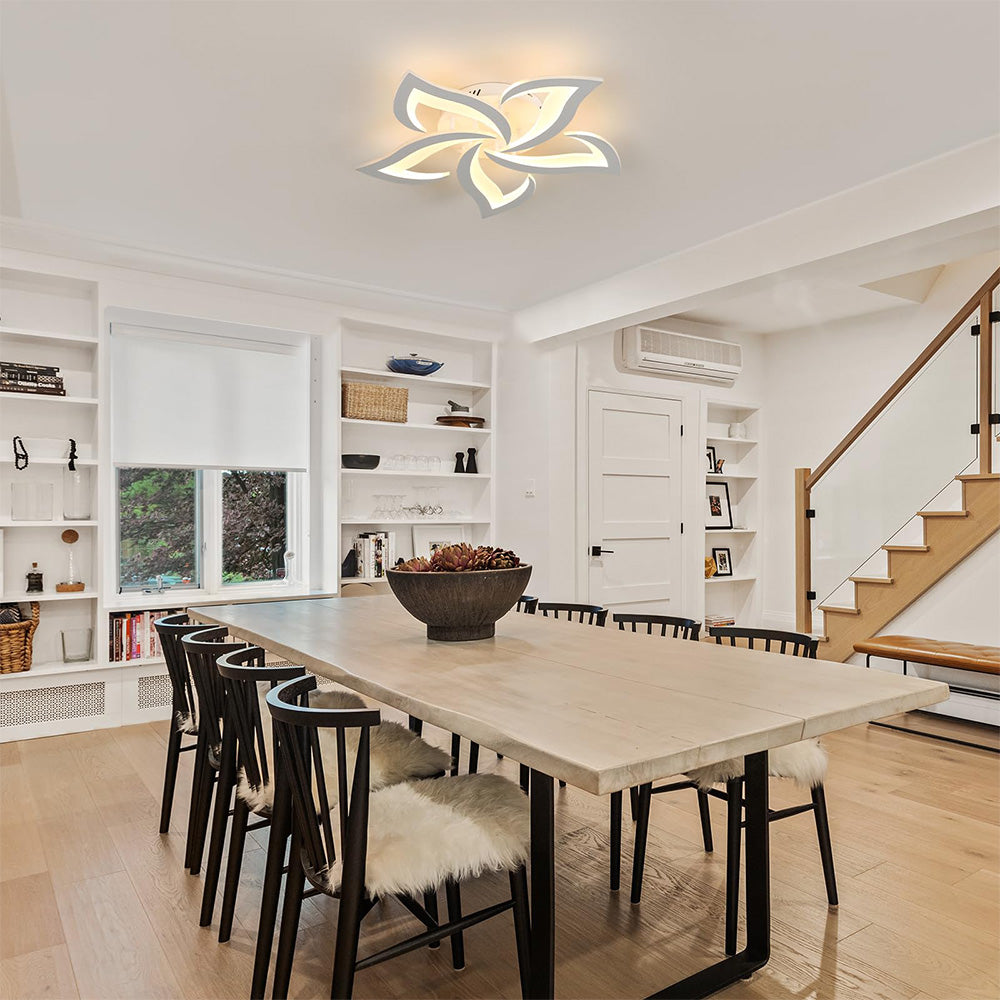 Modern Flower Shape Iron LED Ceiling Light For Bedroom