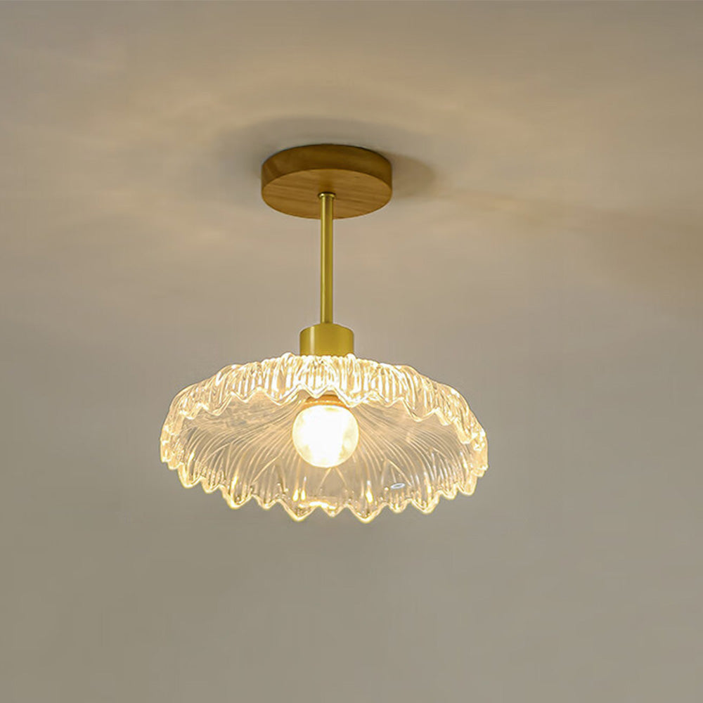 Art Deco Glass Semi Flush Hallway Entry Ceiling Lighting