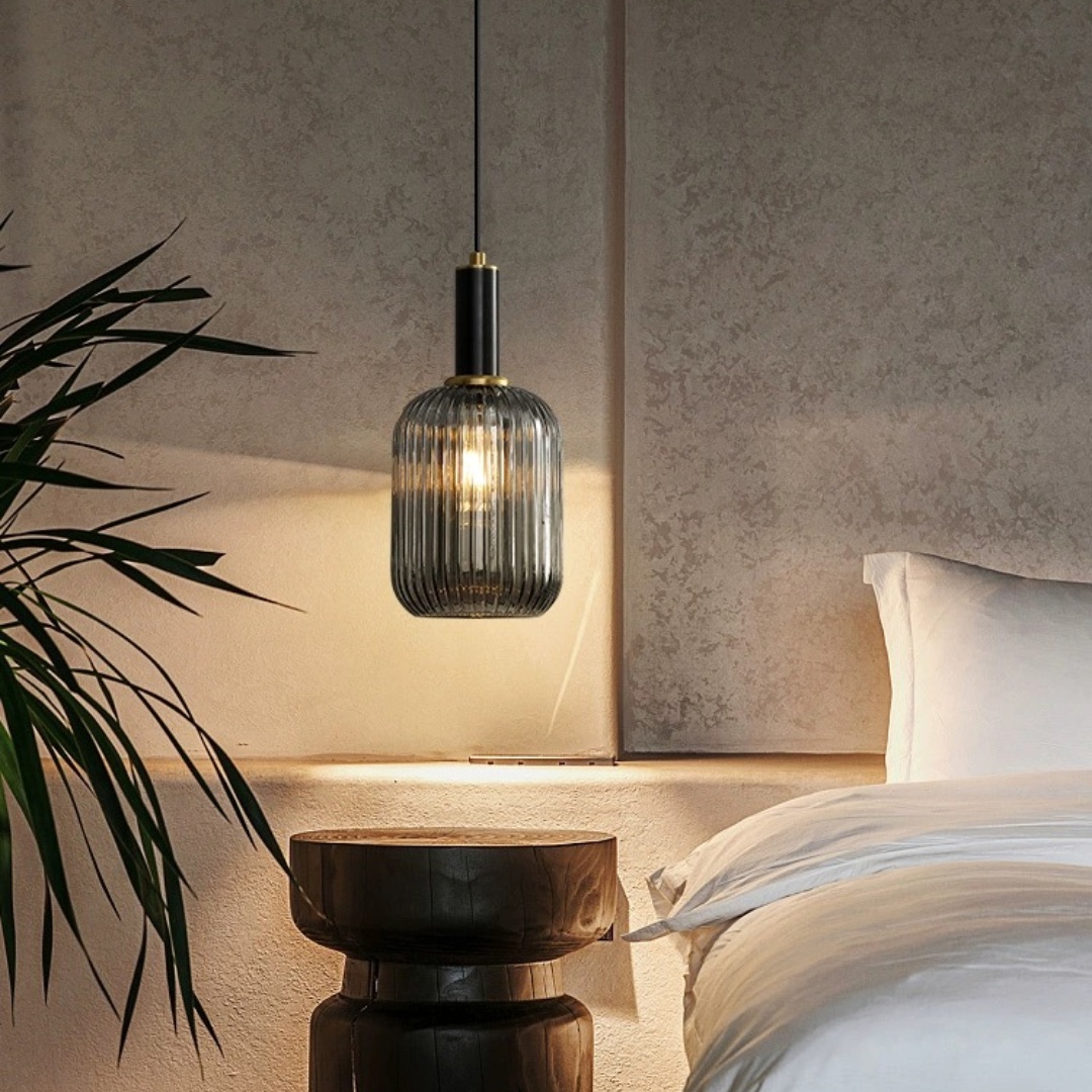 Black Copper Glass Ceiling Pendant Light