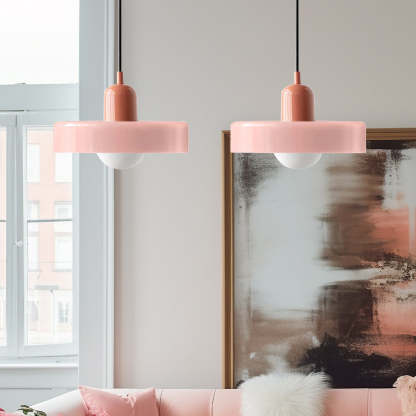 2 Lights Modern Coloured Glass Pendant Light