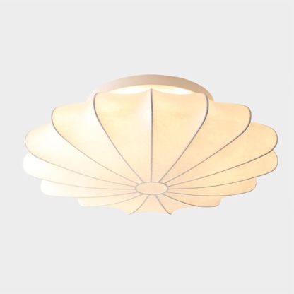 White Silk Flush Mount Ceiling Light -Homdiy