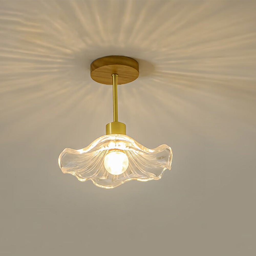 Art Deco Glass Semi Flush Hallway Entry Ceiling Lighting