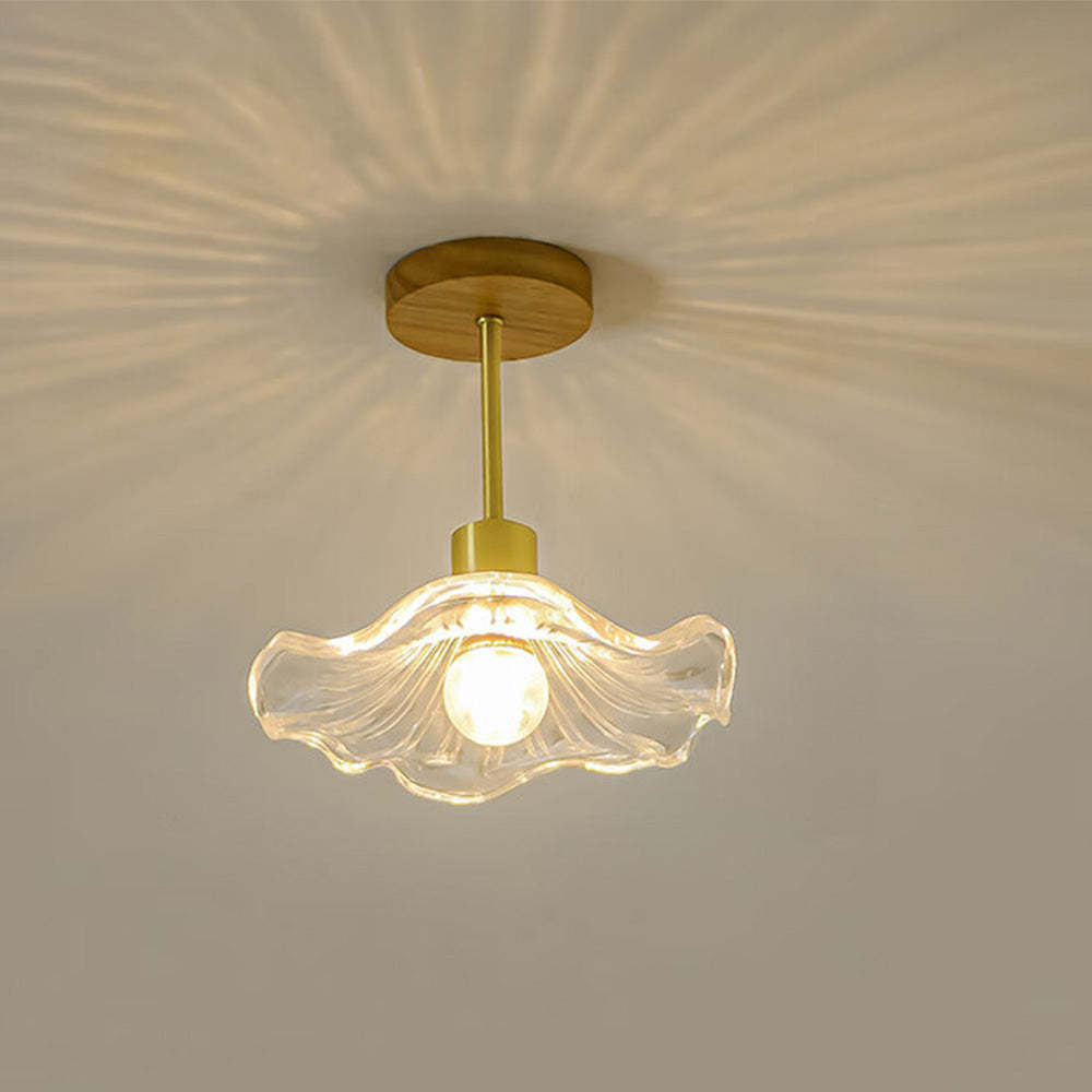 Art Deco Glass Semi Flush Hallway Entry Ceiling Lighting