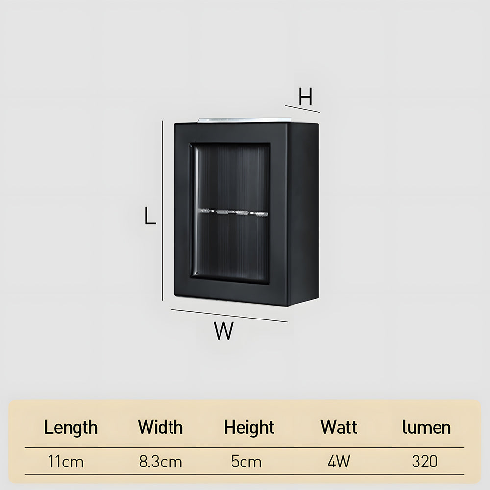 Modern Black Solar IP55 Up Down Outdoor Wall Lights