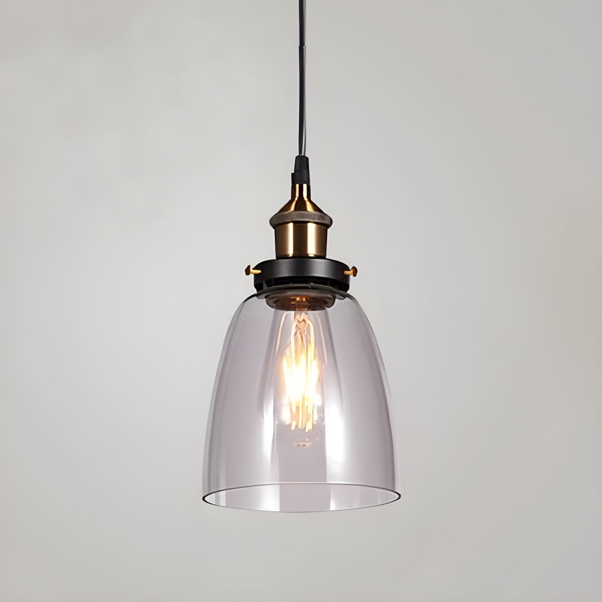 Nordic Simple Clear Glass Bedside Pendant Lighting