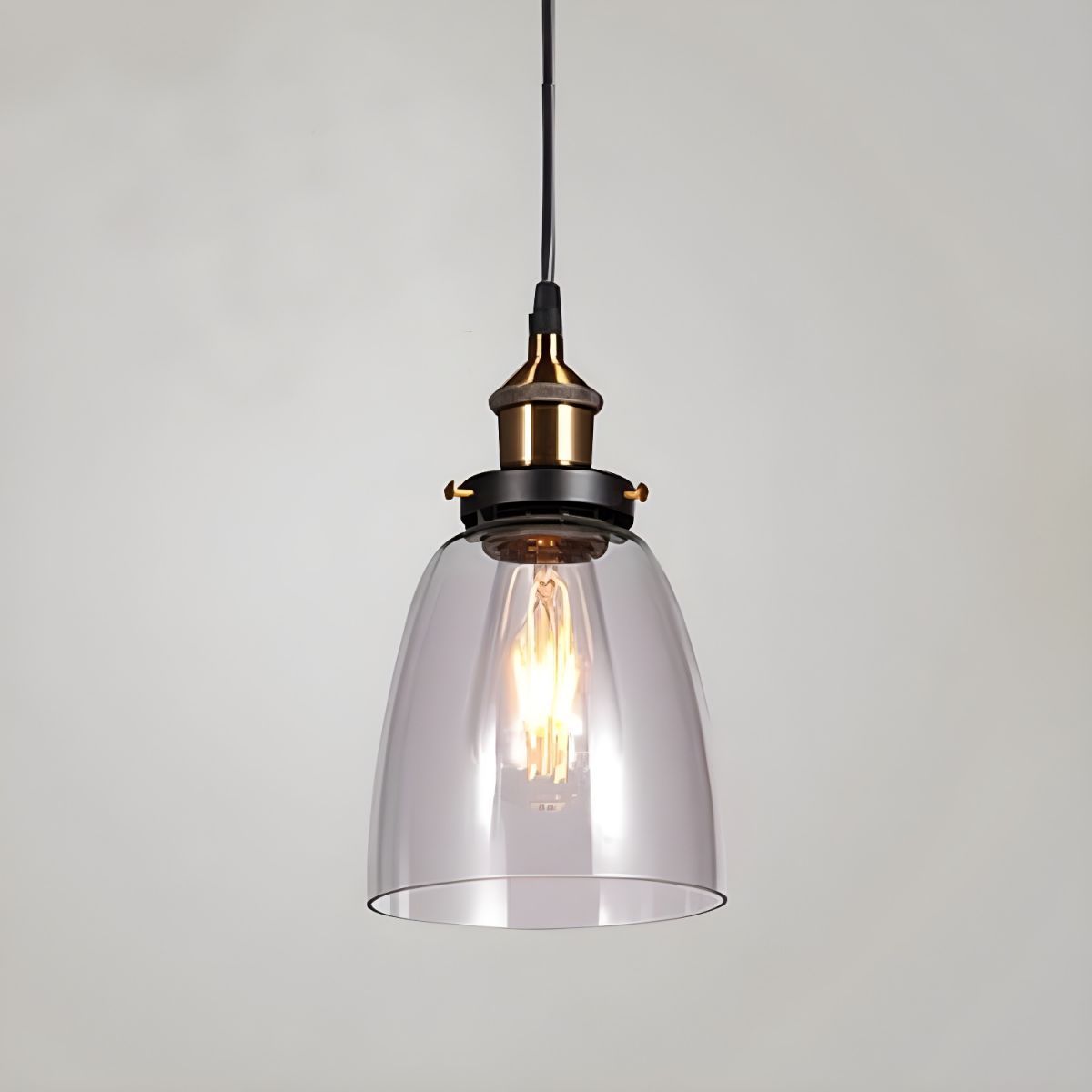 Nordic Simple Clear Glass Bedside Pendant Lighting