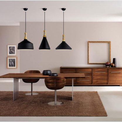 Modern Black Geometry Aluminum Pendant Light For Kitchen