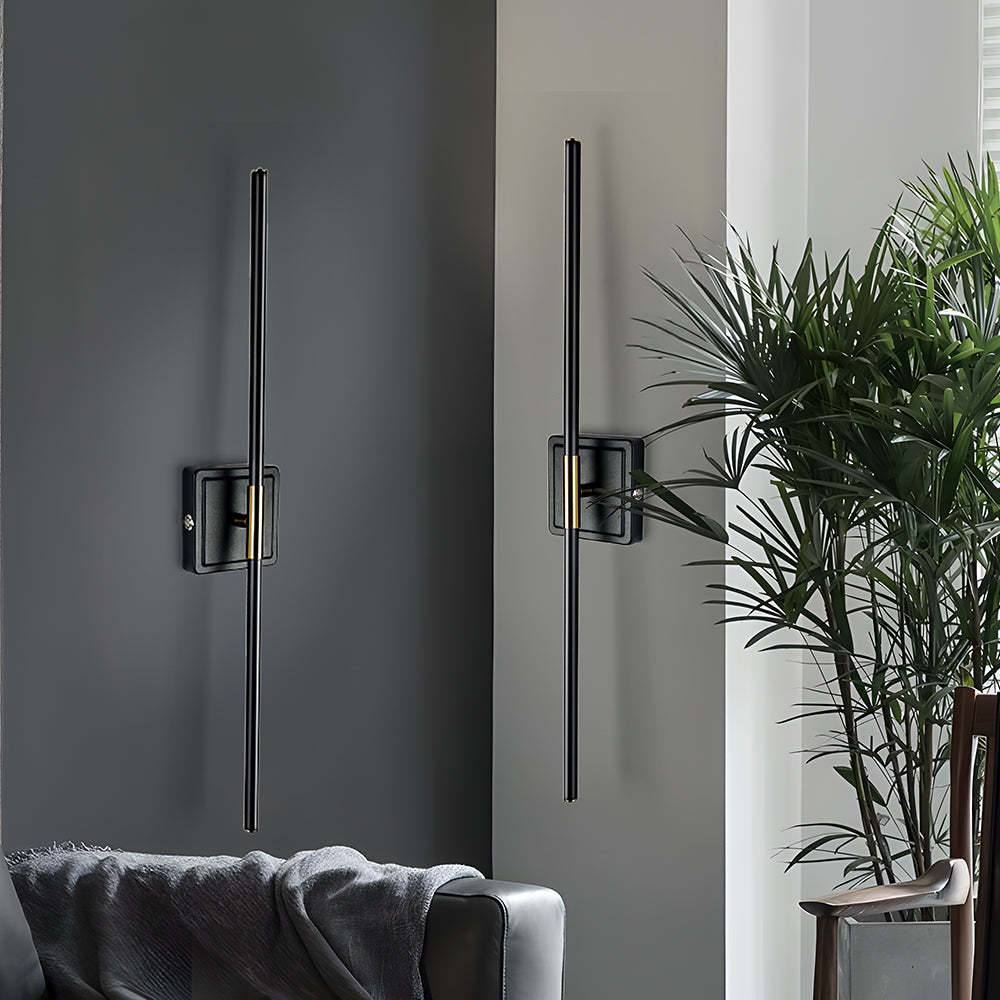 Set of 2 Industrial Black Iron LED Rechargeable Wall Light For Living Room