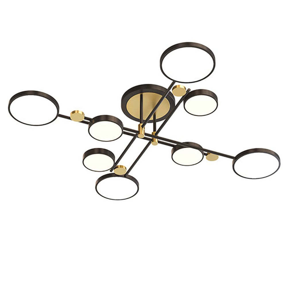 Circular Gold And Black LED Living Room Ceiling Light
