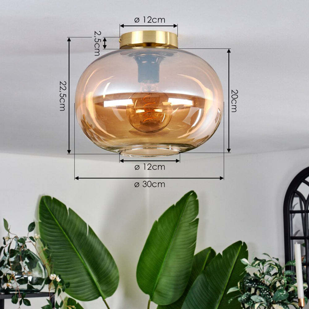 Modern Amber Glass Ceiling Lights For Living Room