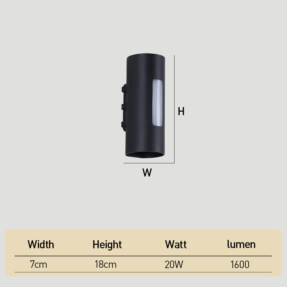 Modern Round IP65 Black LED Outdoor Wall Light