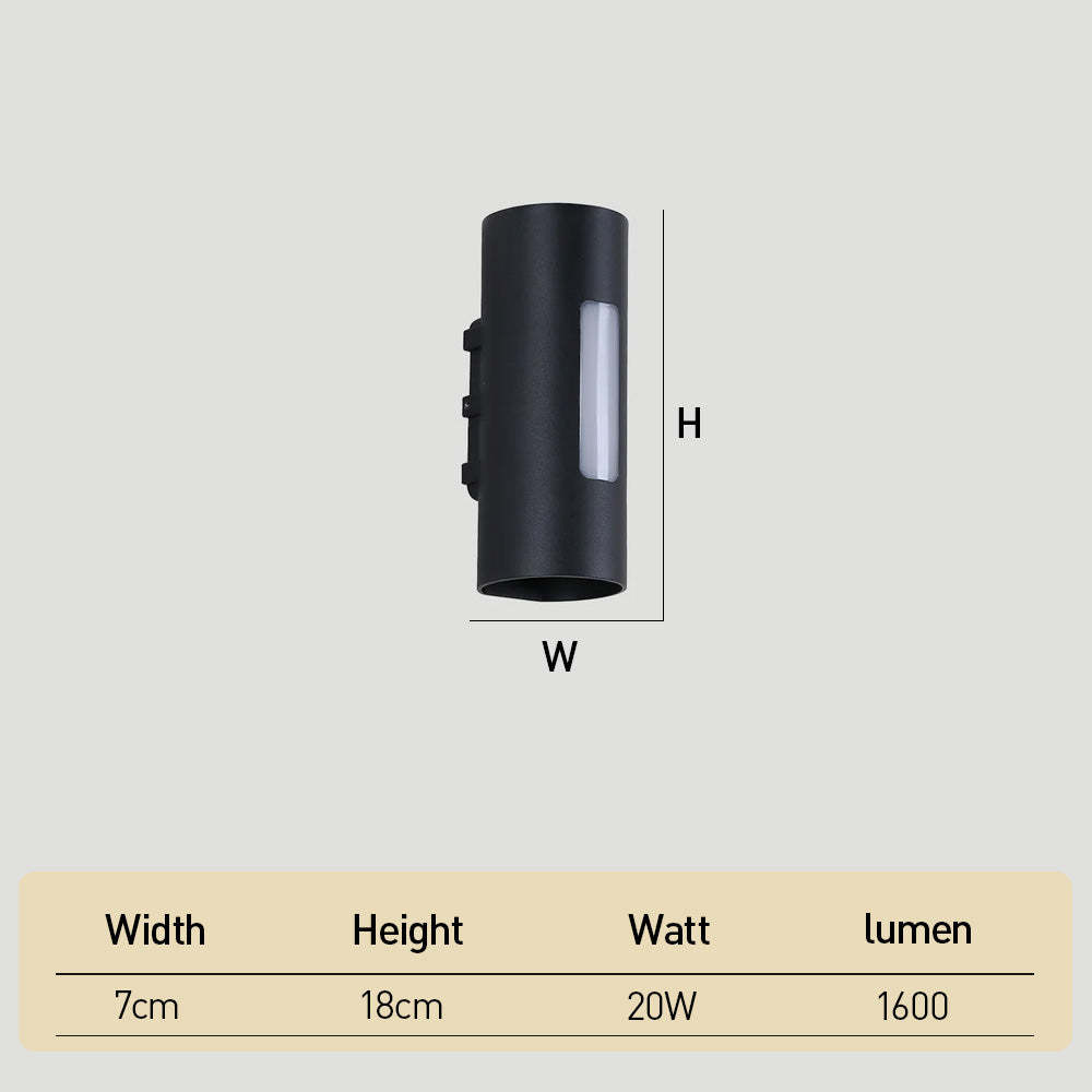Modern Round IP65 Black LED Outdoor Wall Light